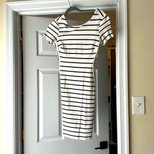 Black and white stripped dress